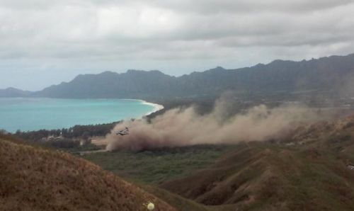 A Marine Corps Osprey aircraft caught fire