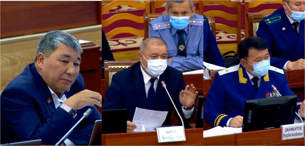 Слева-направо: Р.Момбеков, Б.Таиров, О.Джамшитов