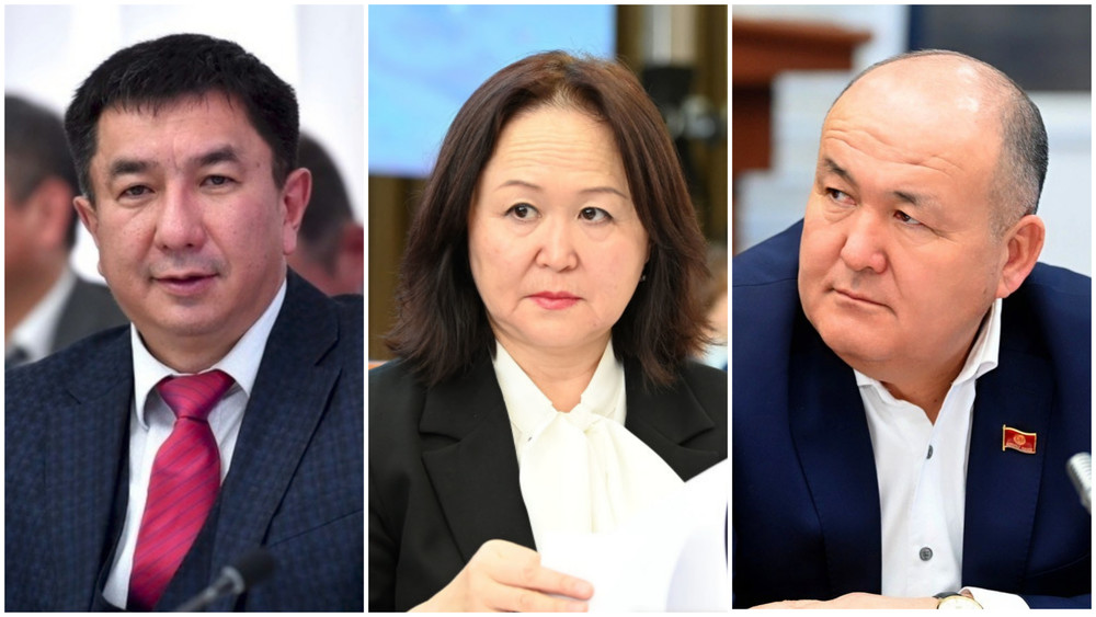 Слева-направо: Текебаев, Кутманова и Токторбаев