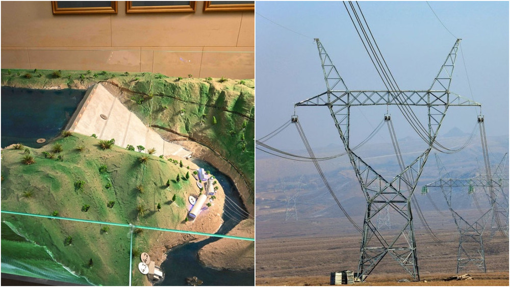 макет Камбар-Атинской ГЭС-1 и ЛЭП проекта CASA-1000