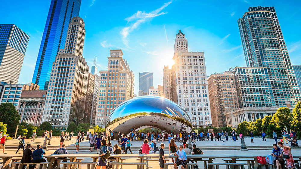 Скульптура Cloud Gate в Миллениум-парке, Чикаго