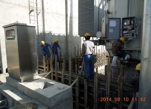 Заливка бетона маслоприёмника главного трансформатора