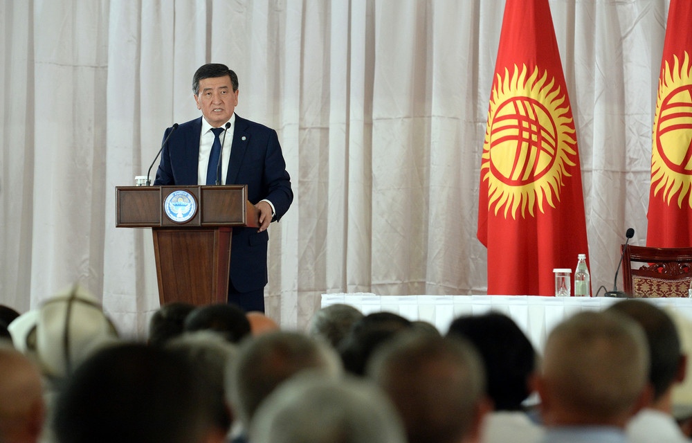 Президент С.Жээнбеков на встрече с жителями Панфиловского района Чуйской области