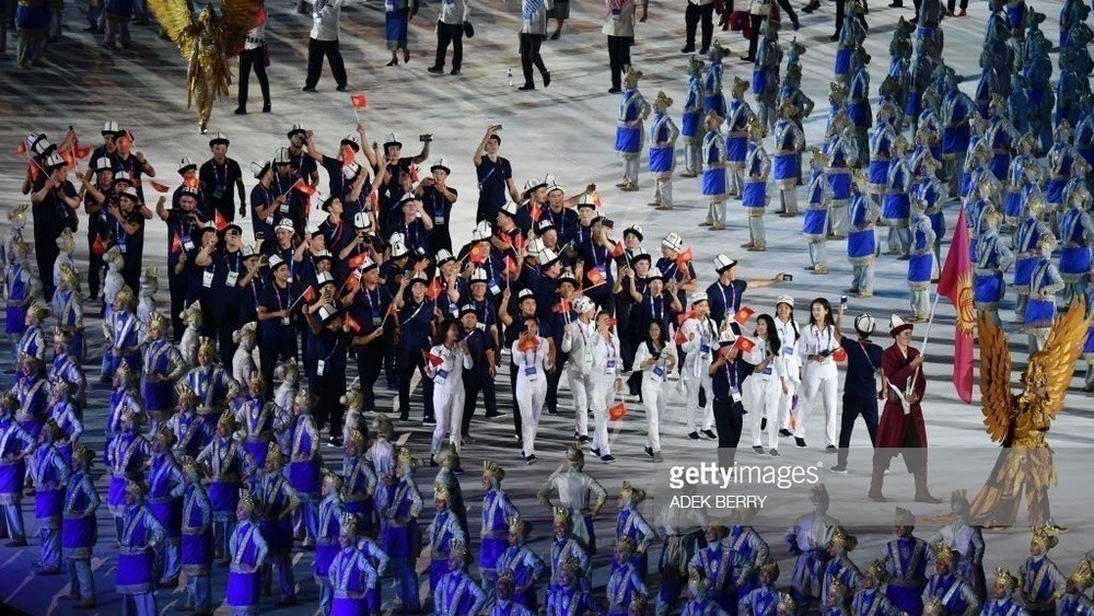 Сборная Кыргызстана на открытии Азиатских игр 2018 года