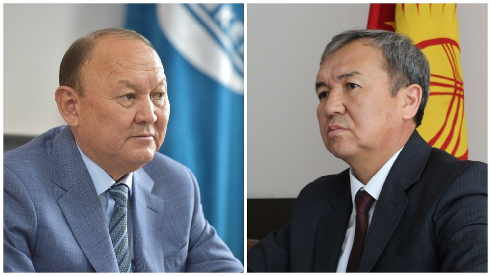 Мэр Эмилбек Абдыкадыров и глава Госстроя Нуртазин Джетыбаев