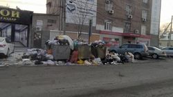 На Кулатова образовалась свалка на мусорной площадке. Фото