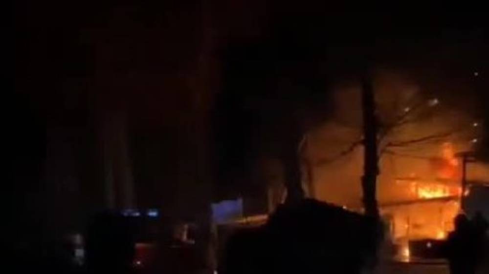 Пожар в Оше. Видео