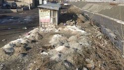 На Токтогула мусор и золу выбрасывают в реку. Видео и фото