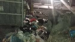 На мусорной площадке на Ибраимова образовалась свалка. Фото горожанина
