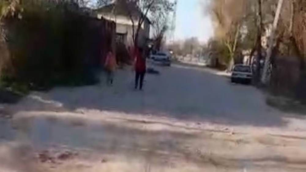 Жительница Газ городка жалуется на состояние дороги. Видео
