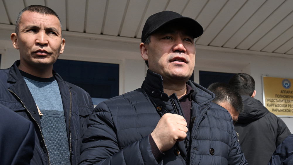 Садыр Жапаровдун Нарын шаарындагы иш сапары