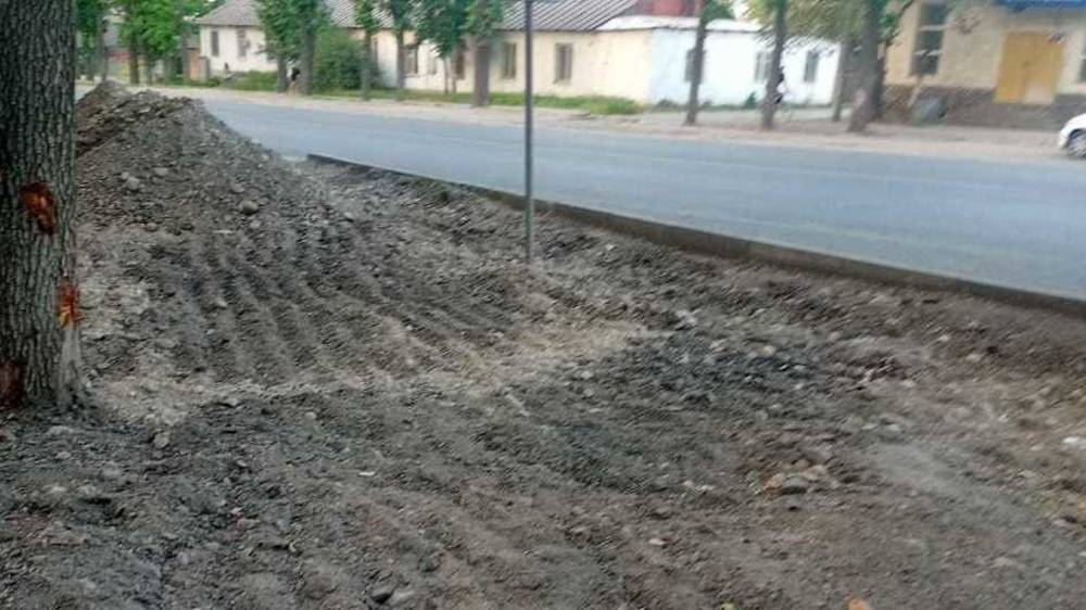 Обочину дороги по Чапаева раскопали. Что там хотят сделать? Фото горожанина