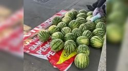 На остановке возле Кудайбергена продают арбузы, когда наведут порядок? - местный житель