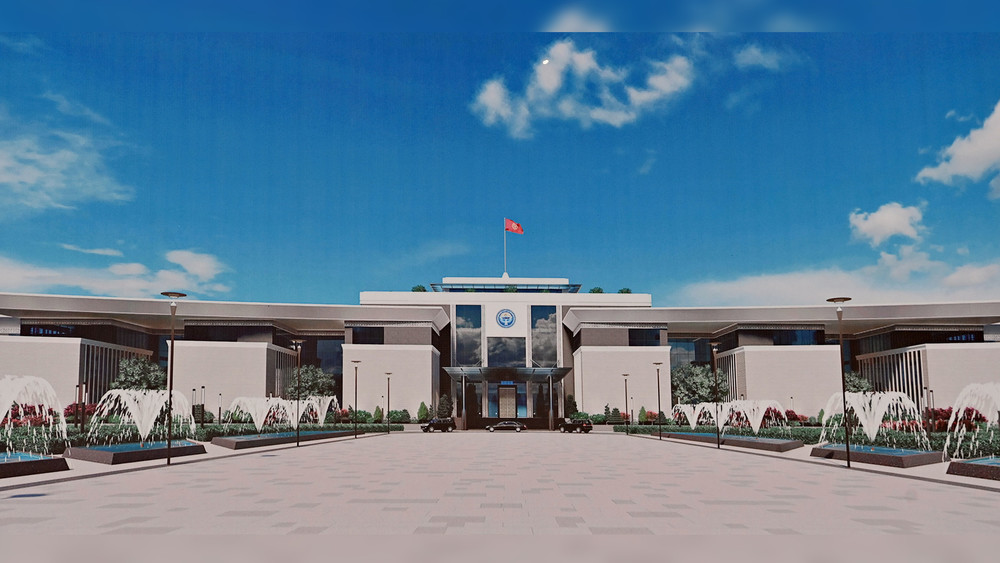 Курулуп жаткан жаңы имараттын көрүнүшү