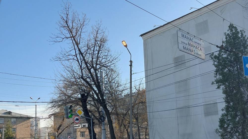 На Жибек Жолу днем горят фонари. Фото