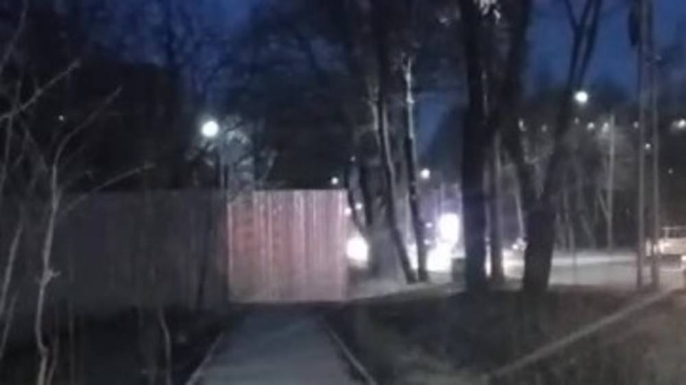 Ворота стройобъекта на ул.Анкара закрывают тротуар. Фото