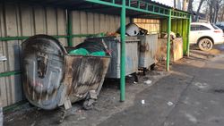 Мусорные баки на Исанова в плохом состоянии. Фото