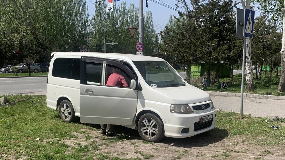 В Асанбае водители продолжают уничтожать зеленую зону. Фото