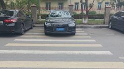 «Ауди» припарковали на «зебре» на ул.Логвиненко. Фото