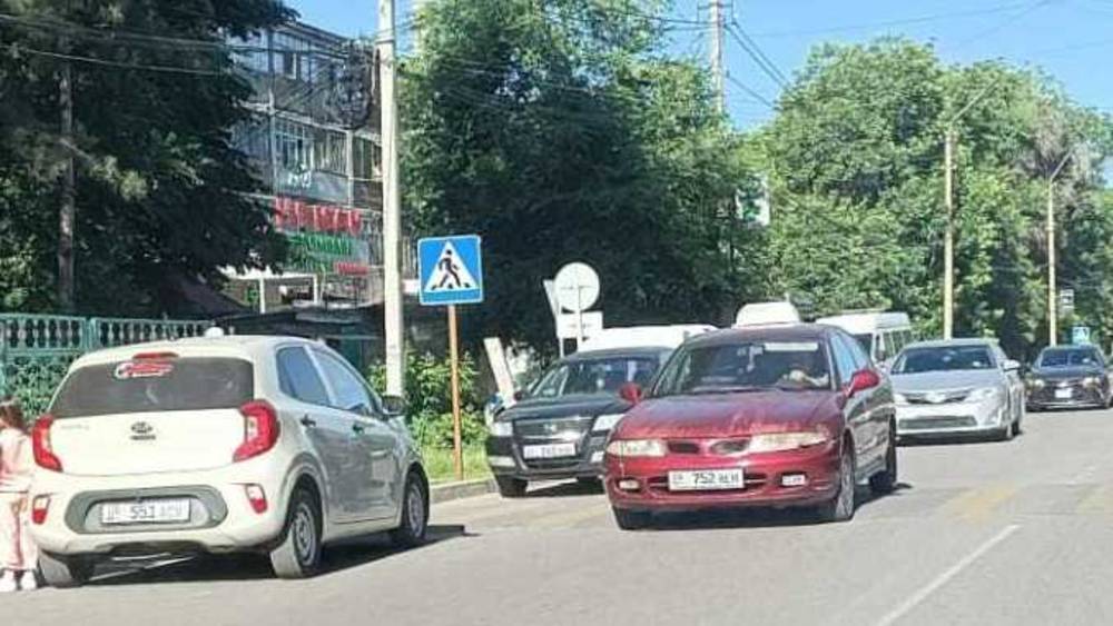 На ул.Кольбаева «Киа» припаркована на встречке. Фото