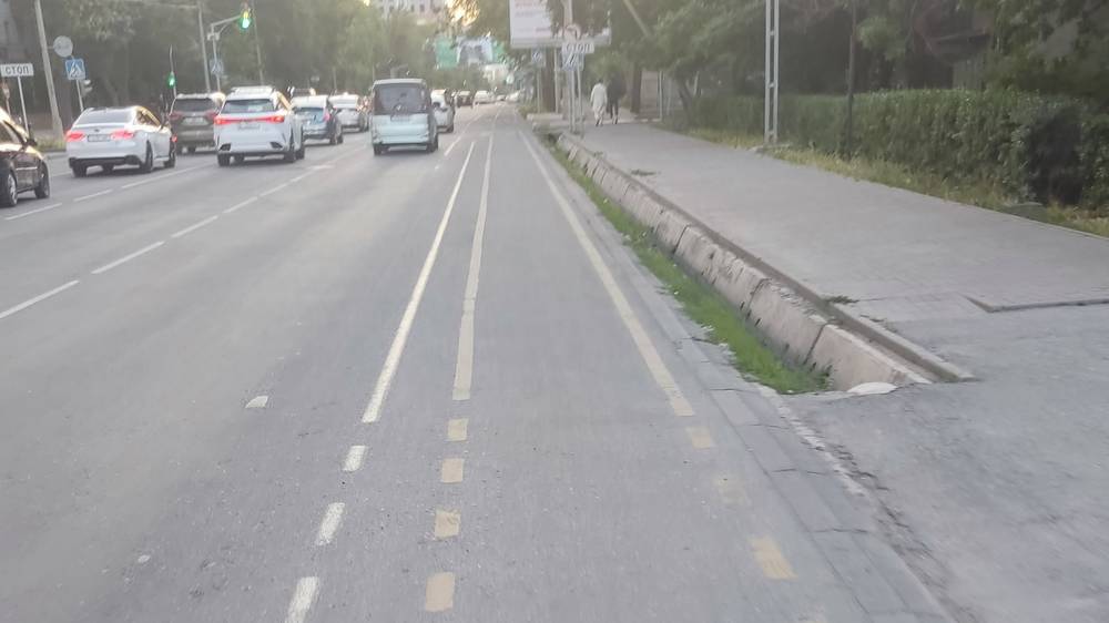 Горожанин жалуется на состояние разметки на ул.Токтогула. Фото