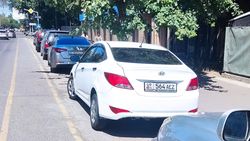 Зеленая зона и велодорожка на Токтогула снова заставлена машинами. Фото Зеленая зона и велодорожка на Токтогула снова заставлена машинами. Фото