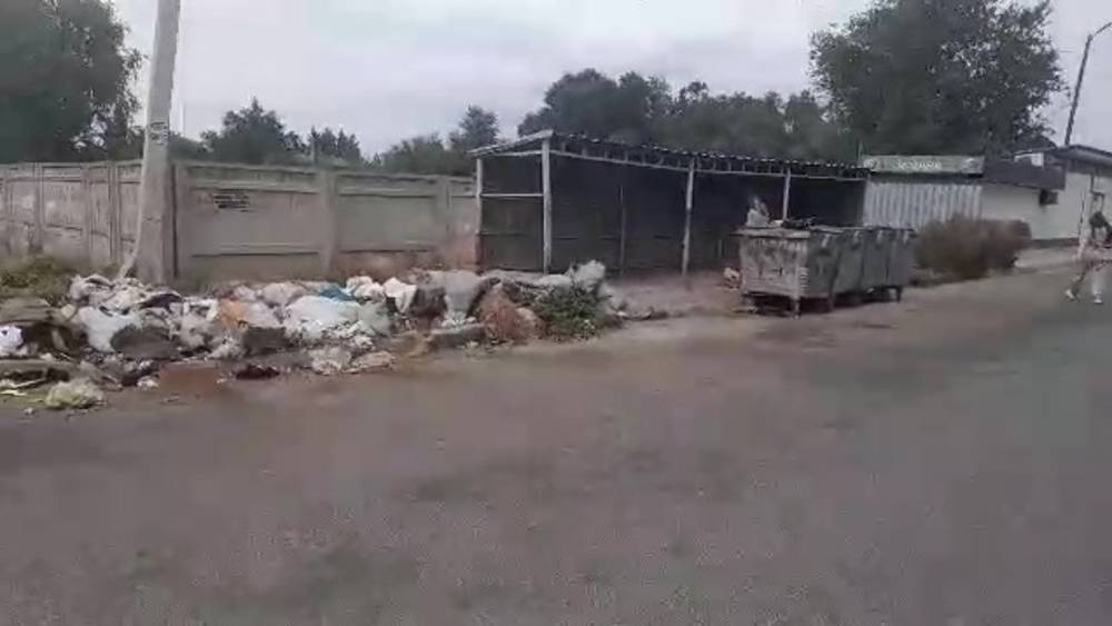 На ул.Каракумской выбрасывают мусор в двух метрах от баков. Видео