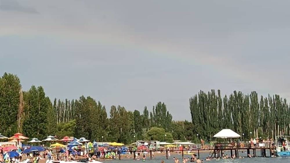 Радуга на Иссык-Куле. Фото