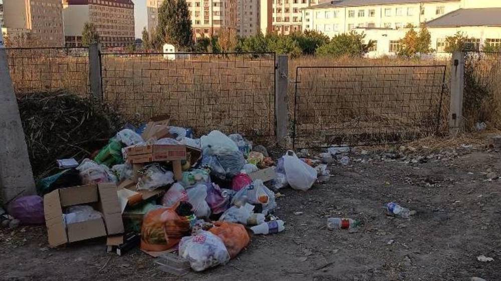 Возле школы №88 в Кок-Жаре образовалась гора из мусора. Ответ мэрии
