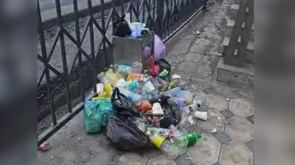 Вокруг мусорных урн по улице Масалиева в городе Ош образуется гора из мусора, - горожанка