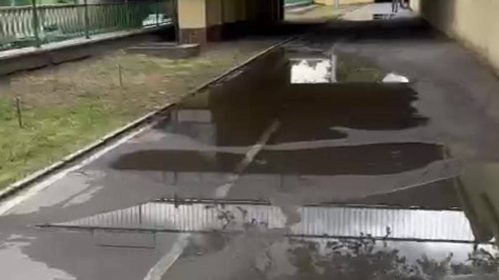 Тротуар на Советской после дождя весь в лужах. Видео горожанина