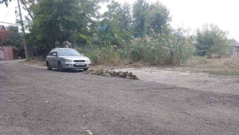 Житель Маевки складывает мусор на обочине. Фото
