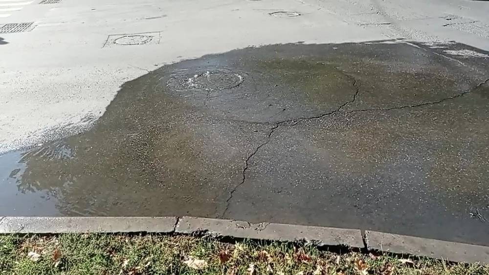 На Молодой Гвардии вода из колодца топит дорогу. Ответ мэрии