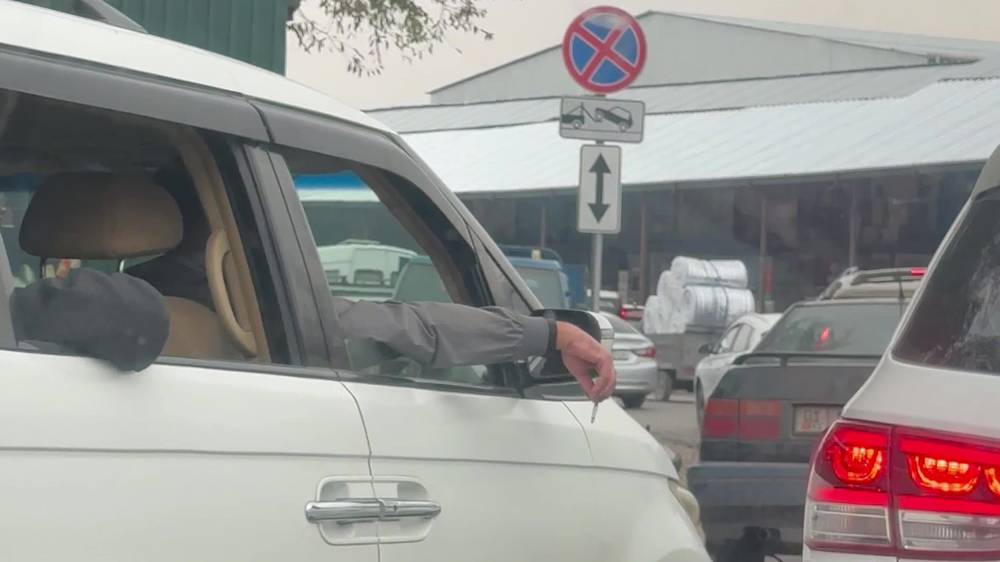 Водитель «Хонды» на ходу выбросил окурок в окно. Видео