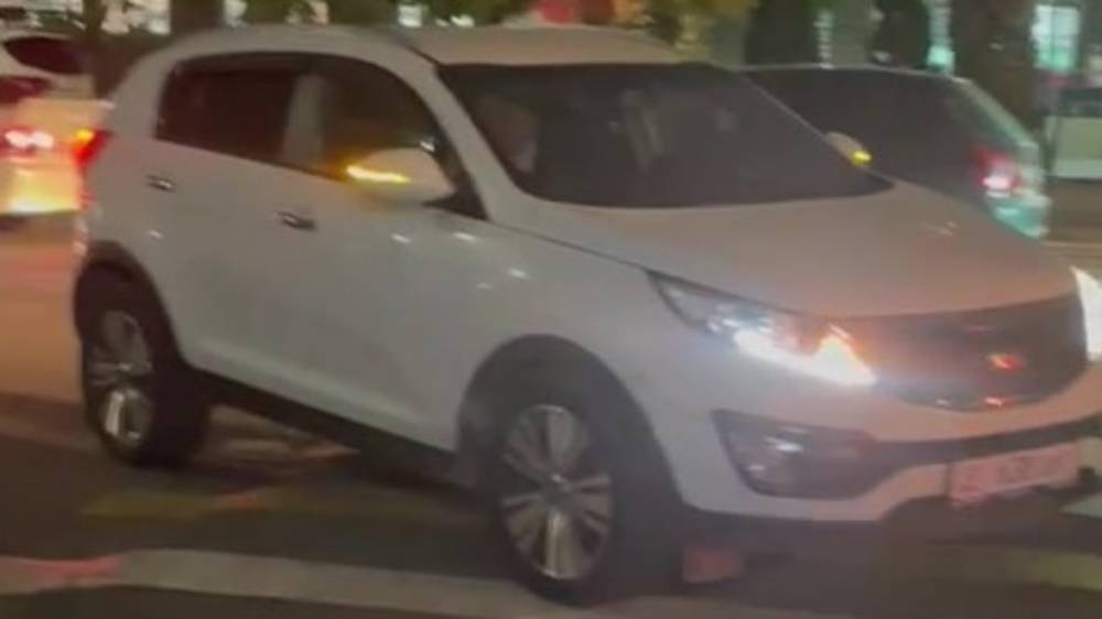 Водитель «Киа Спортейдж» припарковался на «зебре» возле школы, включил аварийку и ушел. Видео