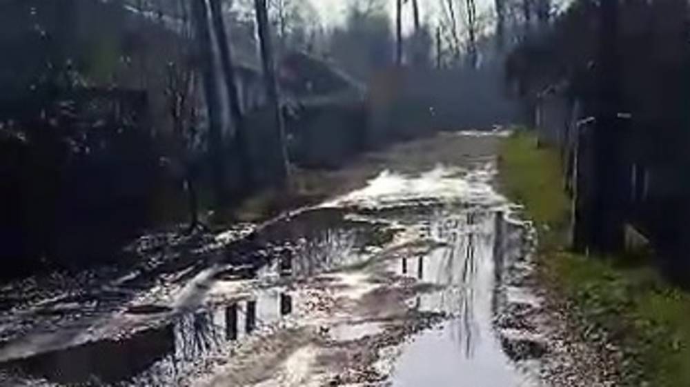 В совхозе им.Фрунзе вода из колодца топит дорогу. Видео жительницы