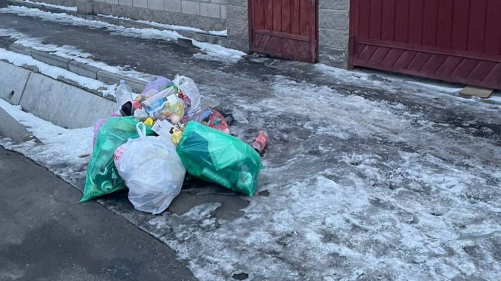 «Тазалык» убрал мусор на Турусбекова после жалобы горожанина. Видео мэрии