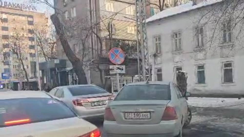 На Московоской водители паркуются в неположенном месте. Видео
