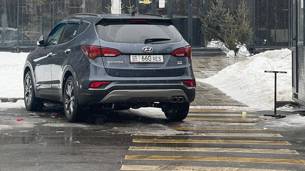 «Хендай Санта Фе» припарковали на «зебре» на Южной магистрали. Фото