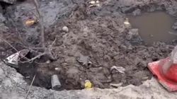Ямы на дороге в Новопавловке. Видео