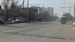 Дорога по Салиевой очень пыльная. Видео горожанина
