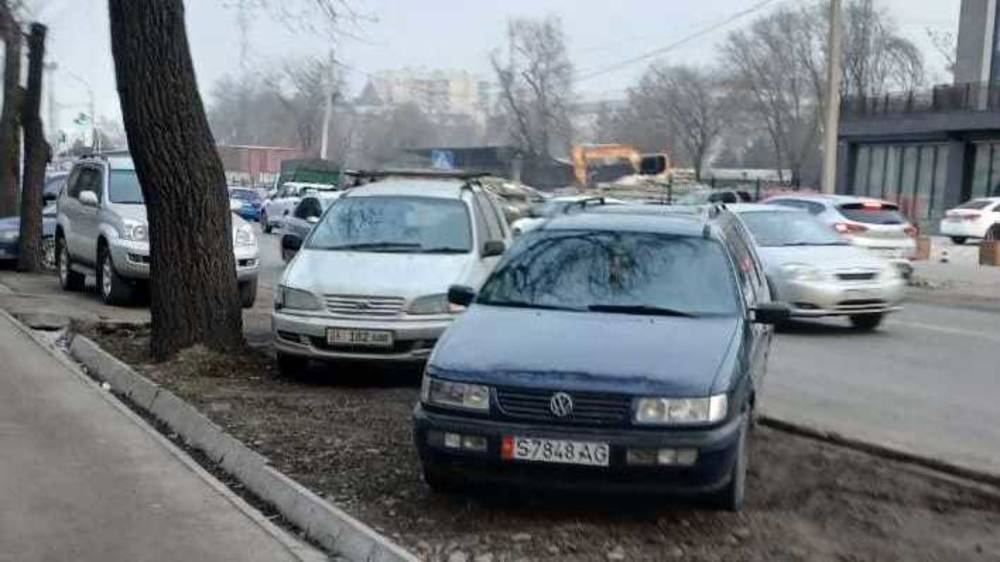 Зеленая зона на Льва Толстого превращена в парковку. Фото