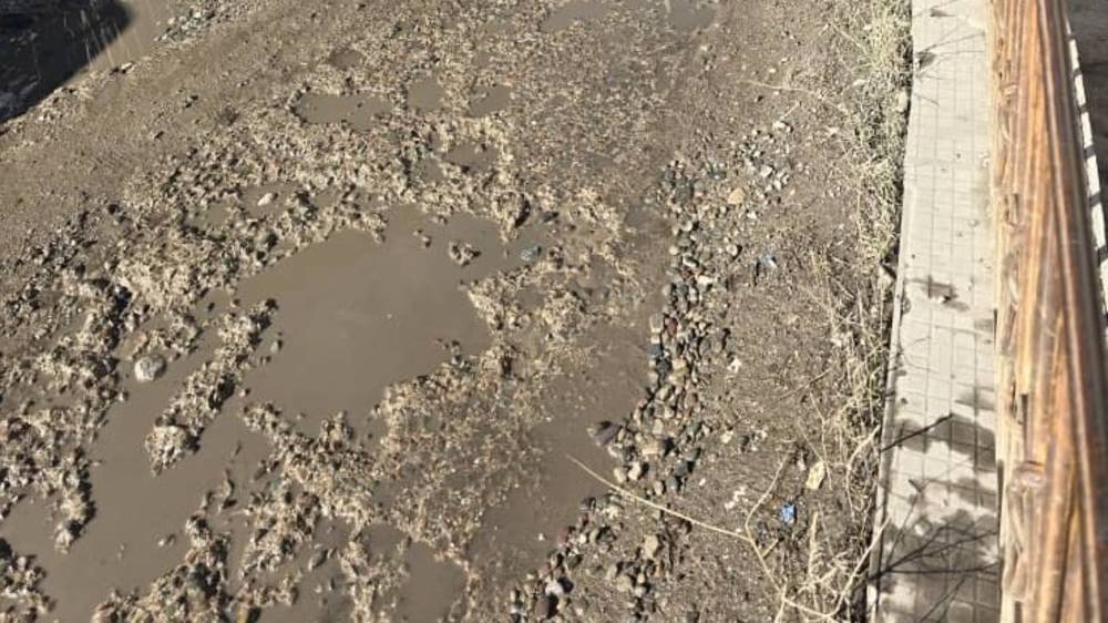 Дорога в Геологическом переулке в ужасном состоянии. Фото горожанина