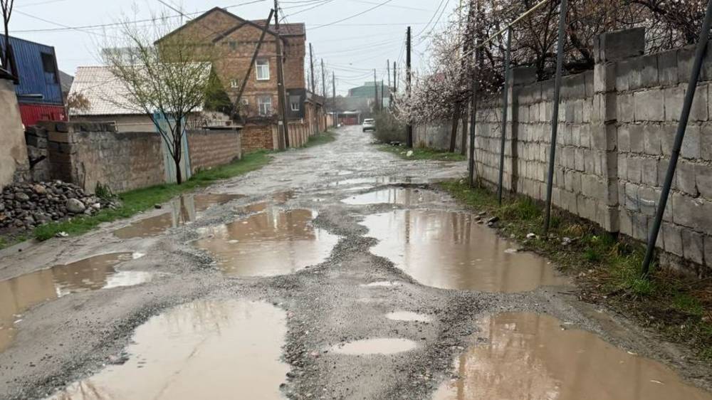 Венеция или Көк-Жар? Горожанин жалуется на состояние дороги. Фото
