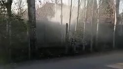В районе рынка «Кудайберген» жгли мусор и листву. Видео