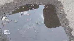 Лужа на остановке возле Орто-Сайского рынка. Видео
