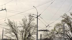 На Лермонтова оборвалась троллейбусная линия. Фото