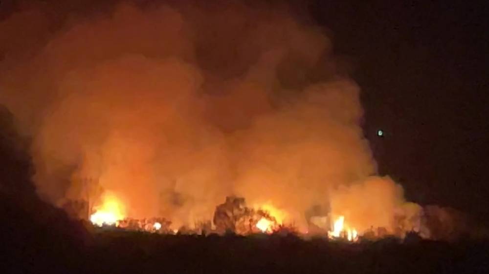 Рядом с озером Иссык-Куль горит лесополоса. Видео