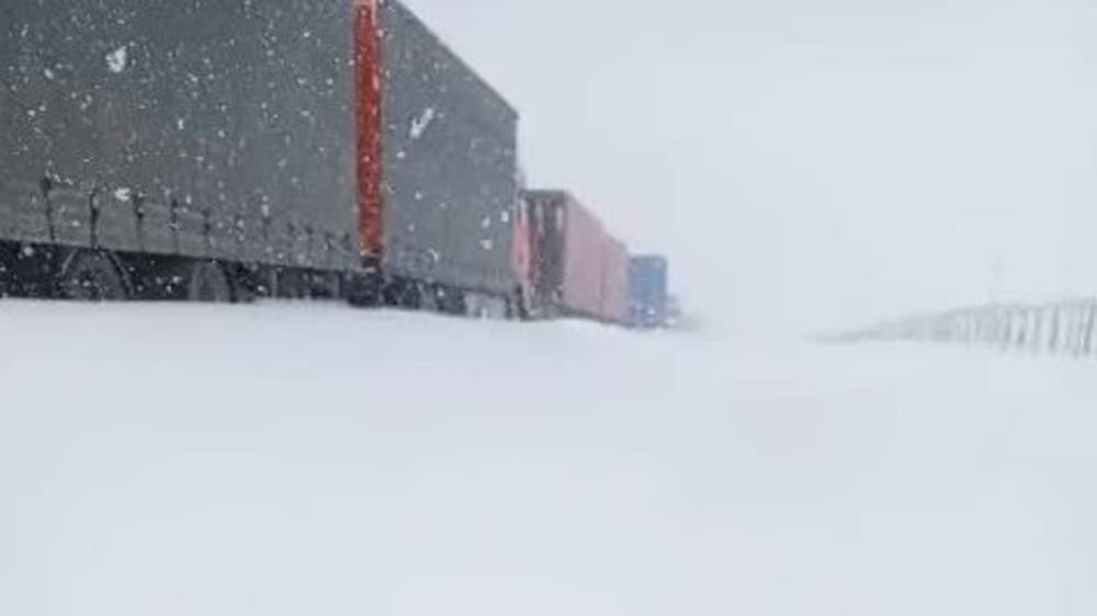 На перевале Торугарт выпало более 40 см снега. Видео
