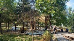 Павильон в парковой зоне на ул.Турусбекова демонтируют после жалобы горожанина. Фото